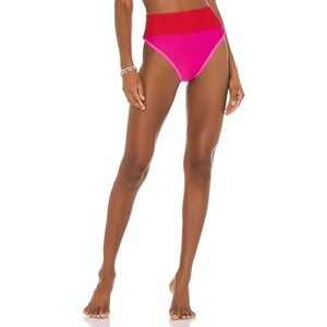 Beach Riot Emmy Fuschia Red Neon Pink Bikini Bottoms Size Large NWT